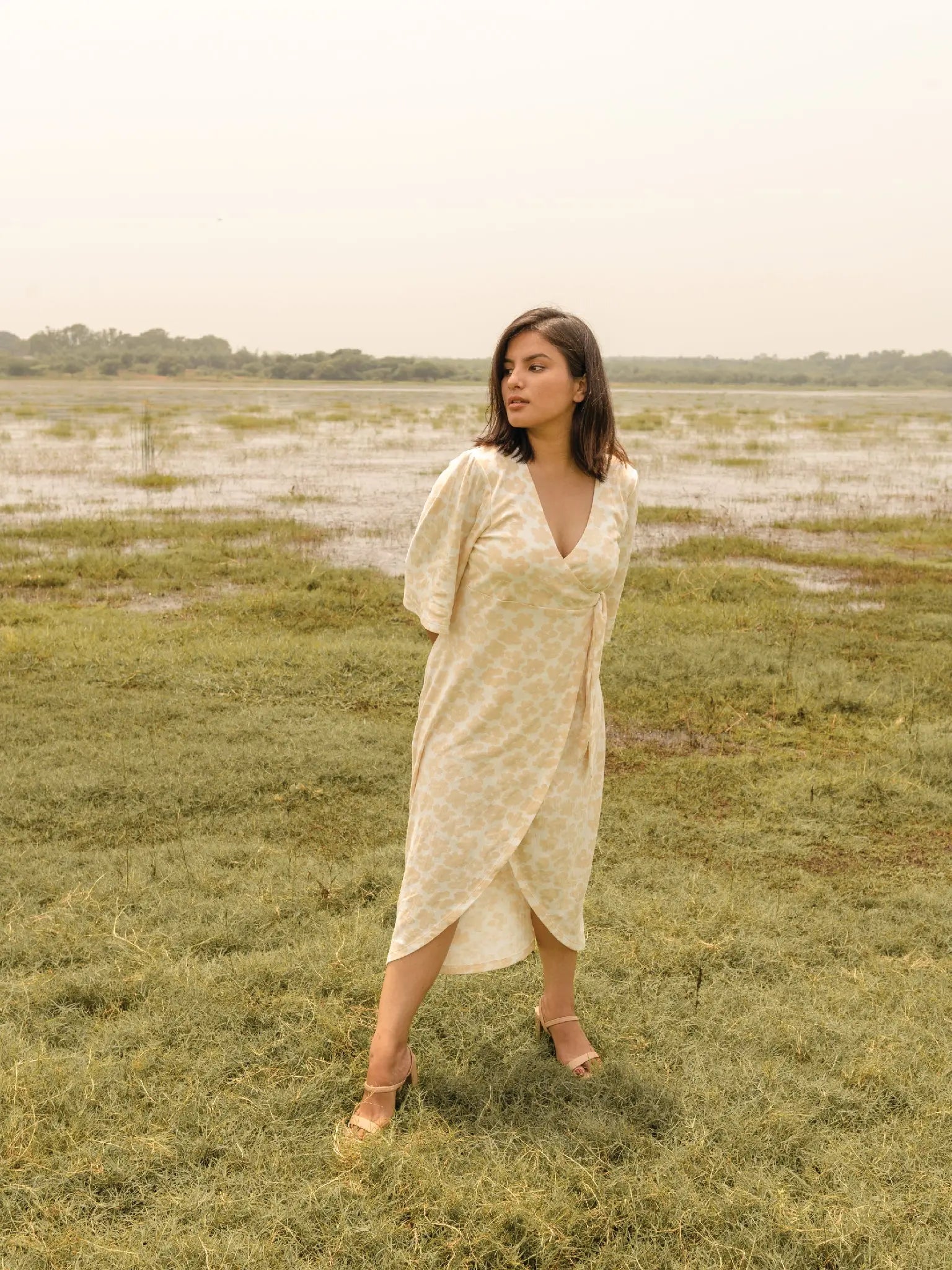 Buttercup Wrap Dress - Almond Story