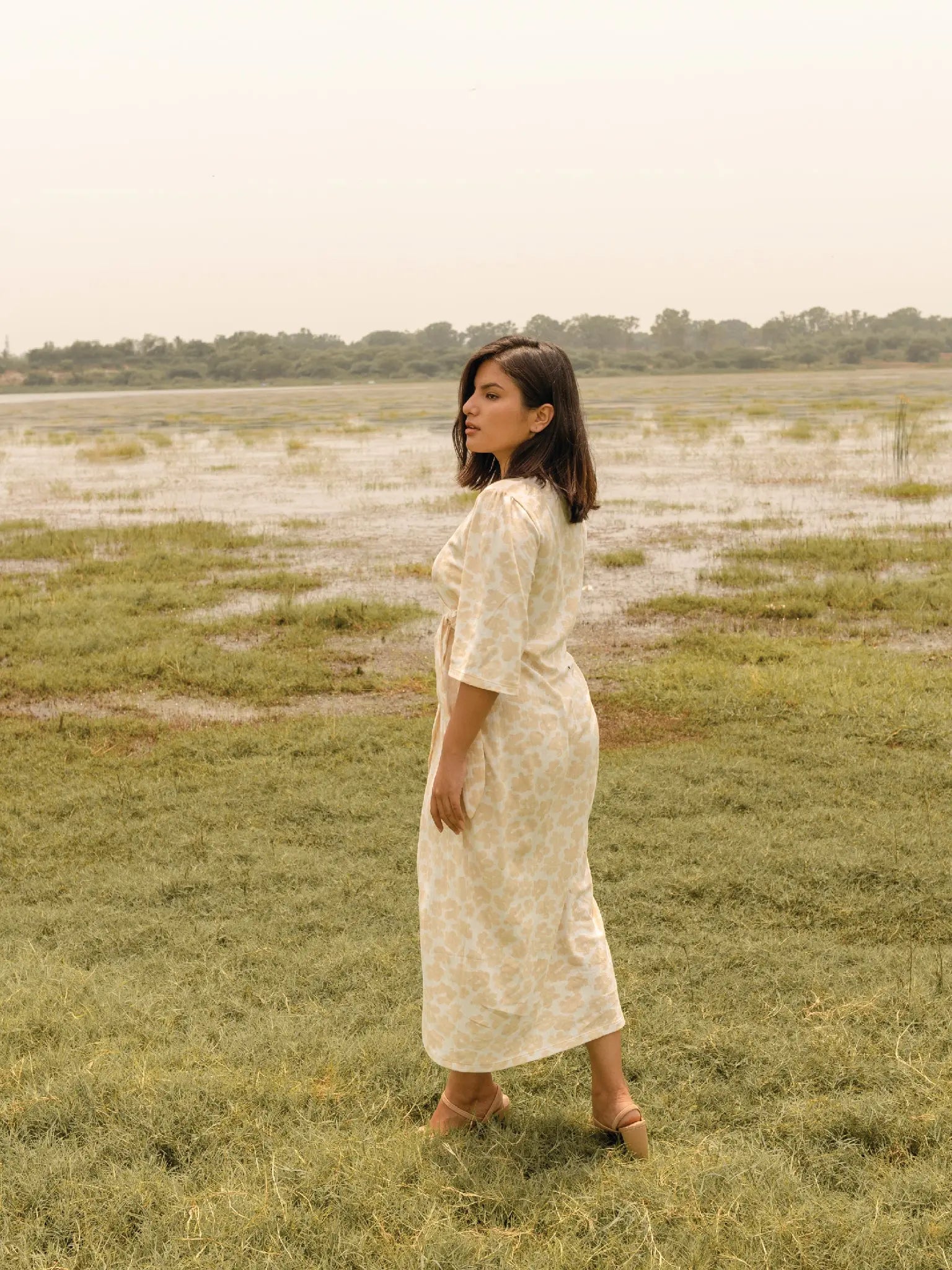 Buttercup Wrap Dress - Almond Story