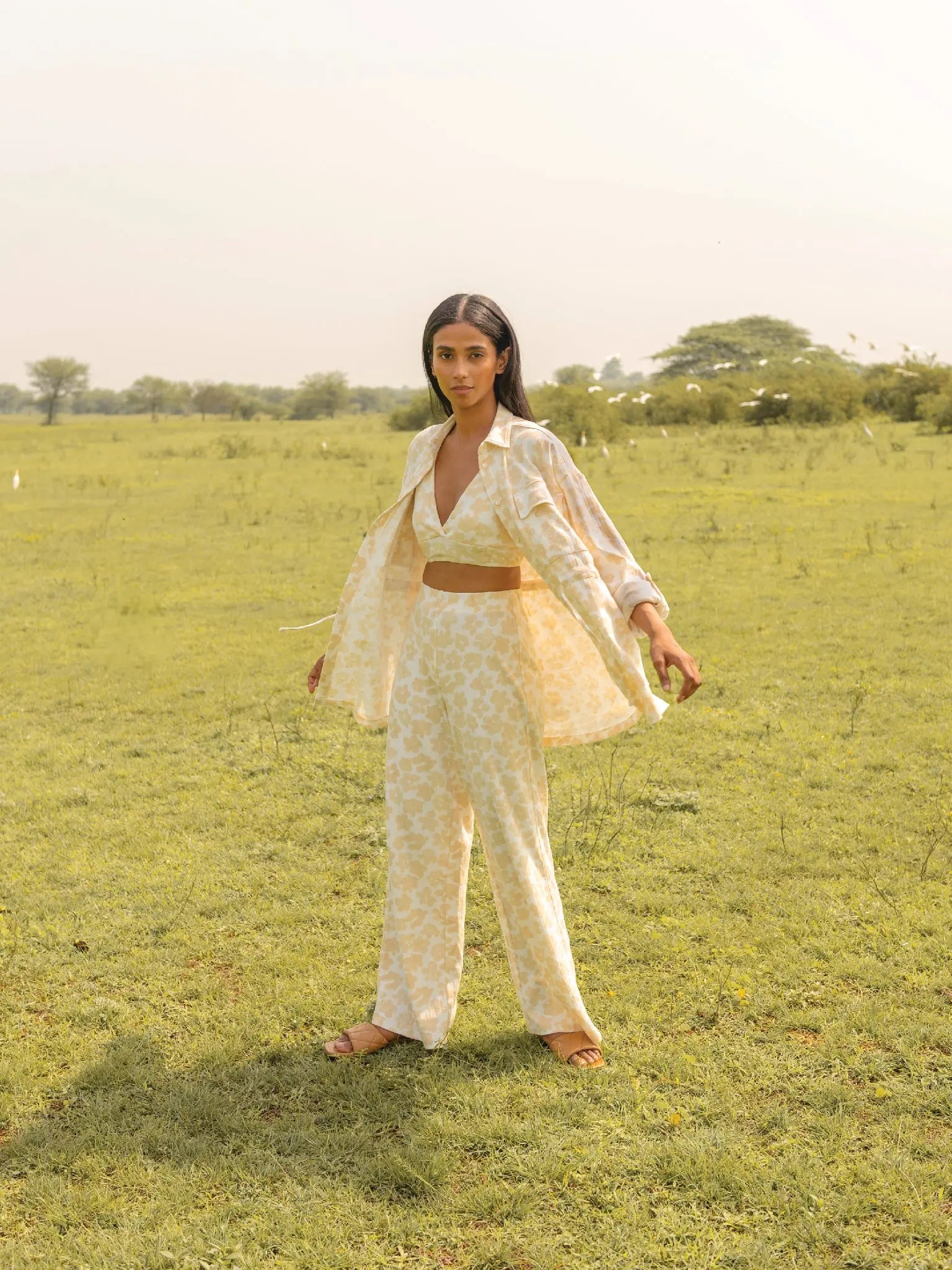 Buttercup Wide Leg Pants - Almond Story