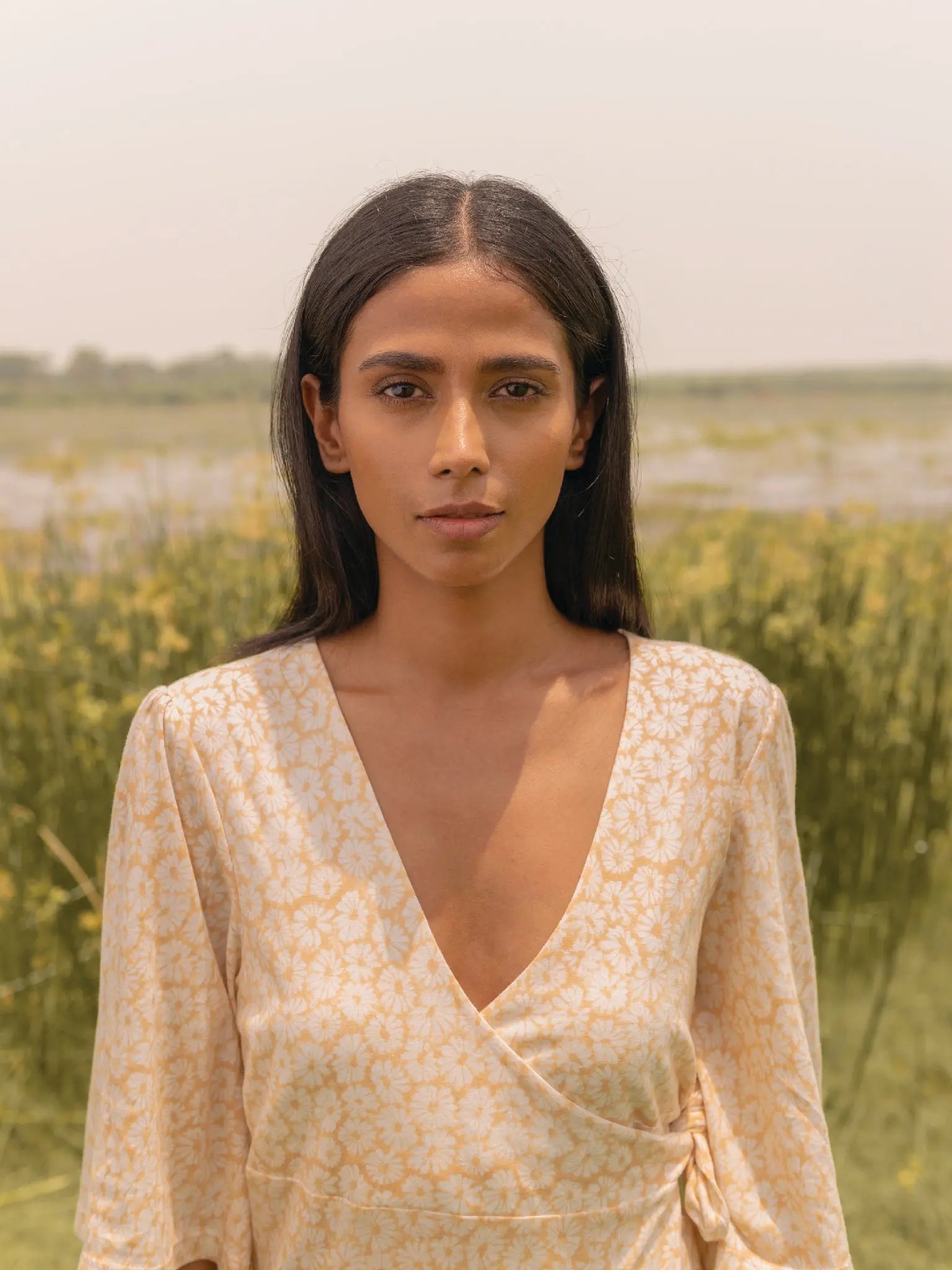 Sunshine Wrap Dress - Almond Story