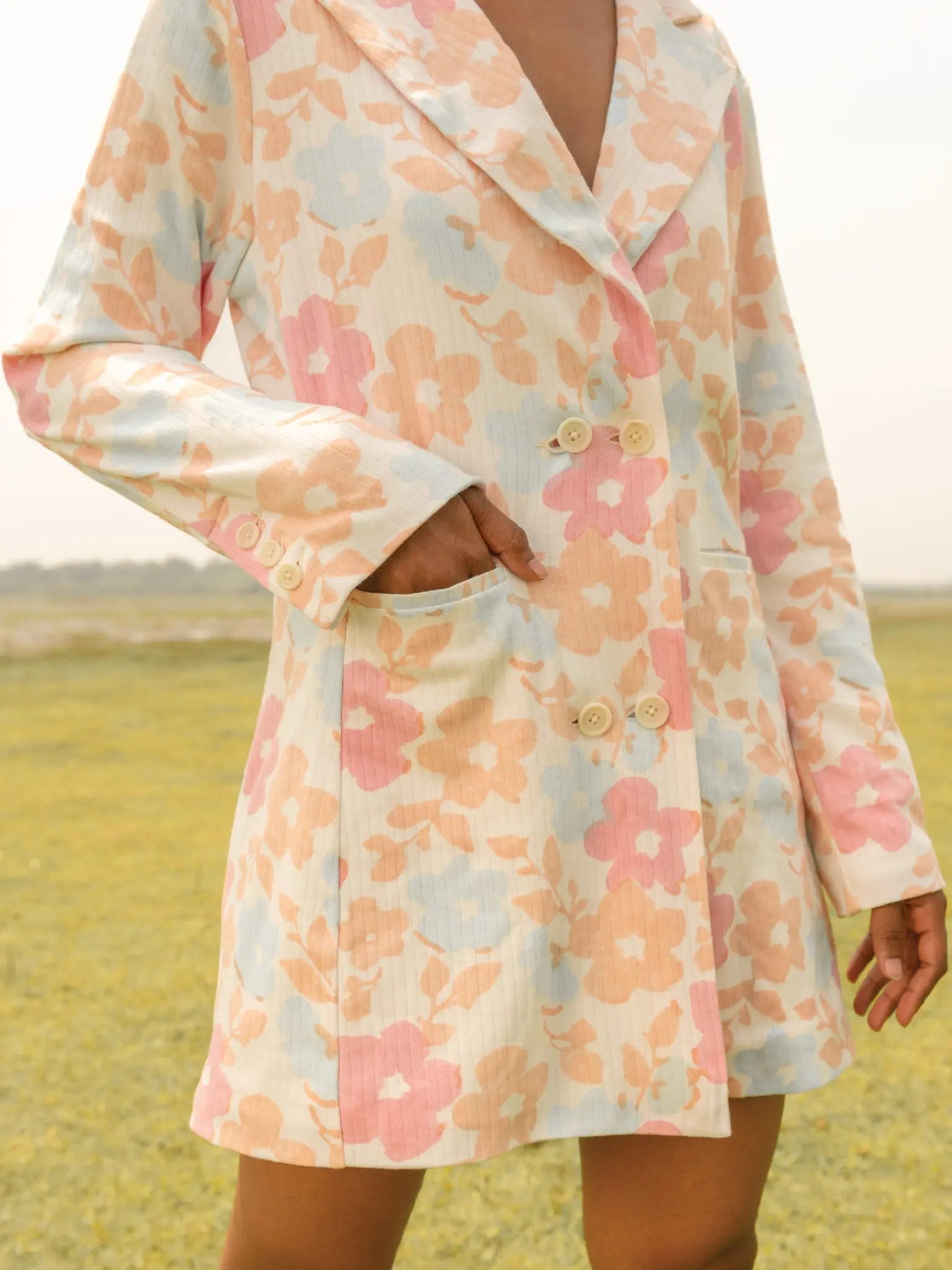 Meadow Blazer Dress - Almond Story