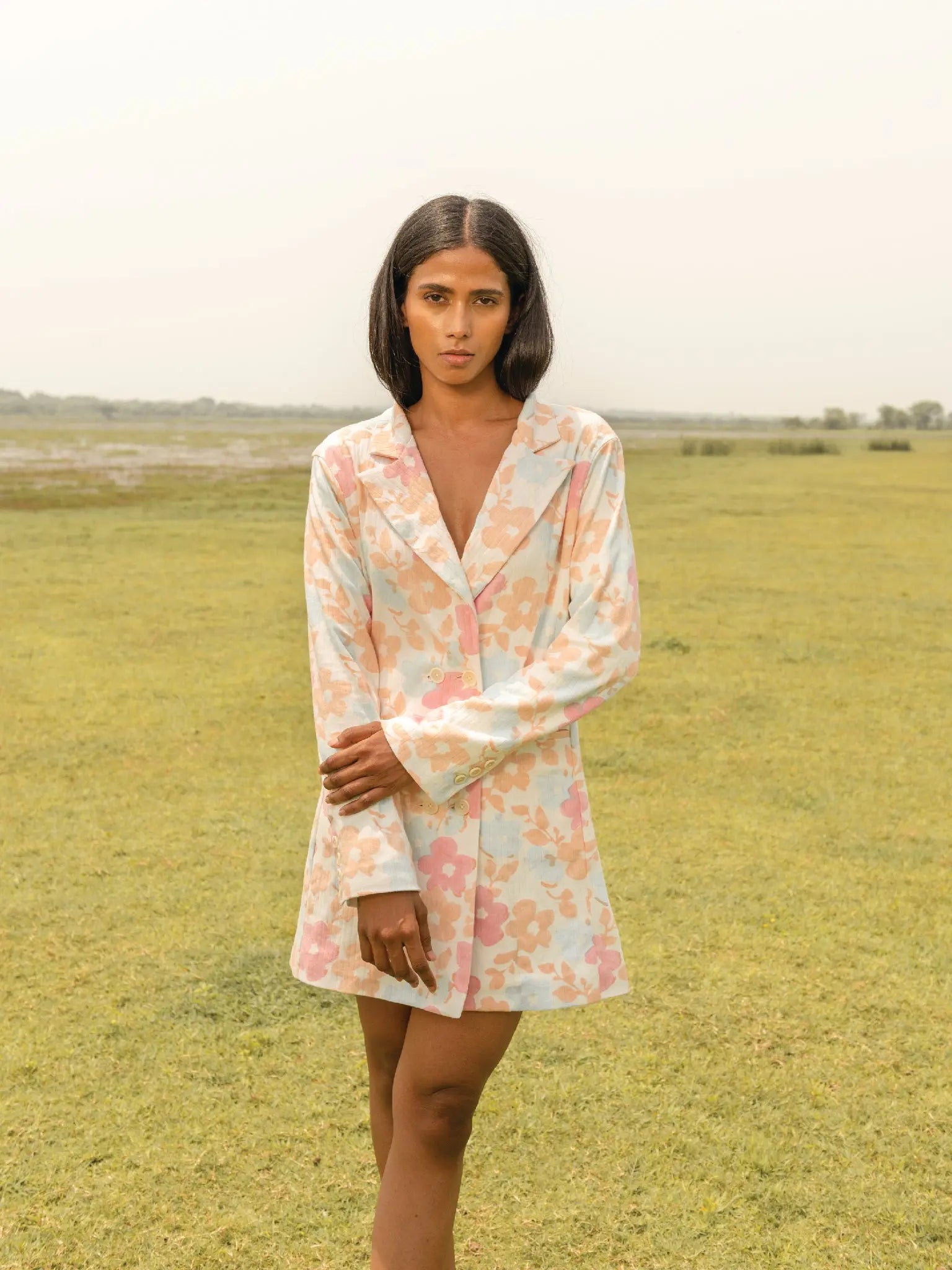 Meadow Blazer Dress - Almond Story