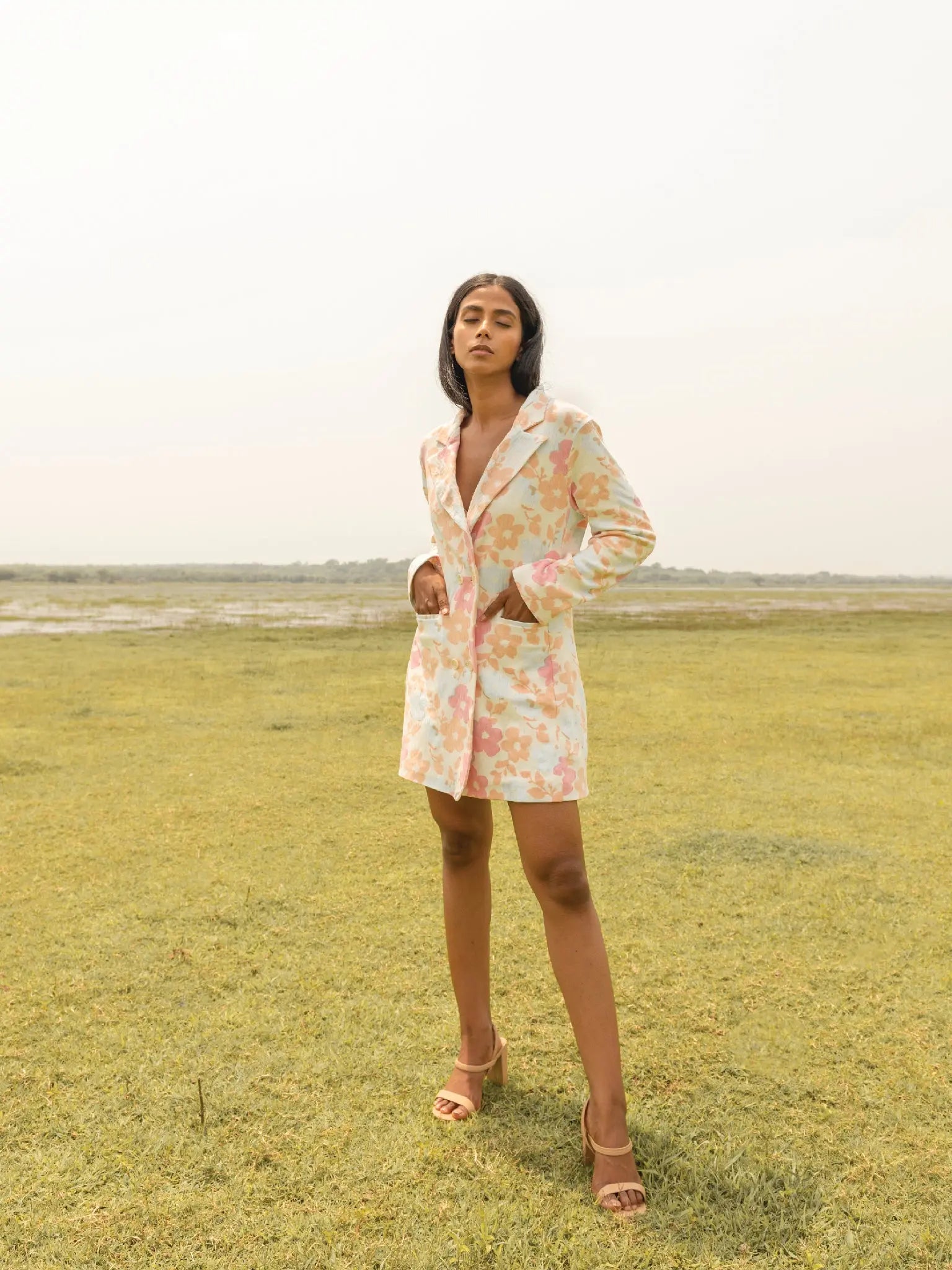 Meadow Blazer Dress - Almond Story