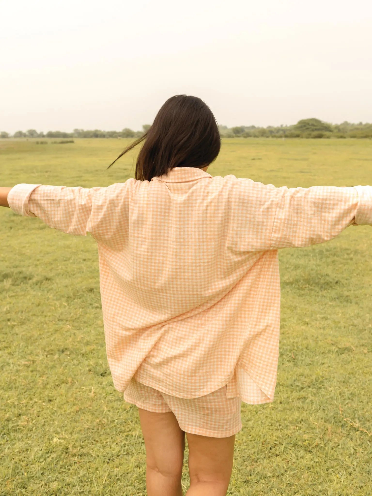 Cottage Checks Shorts - Almond Story