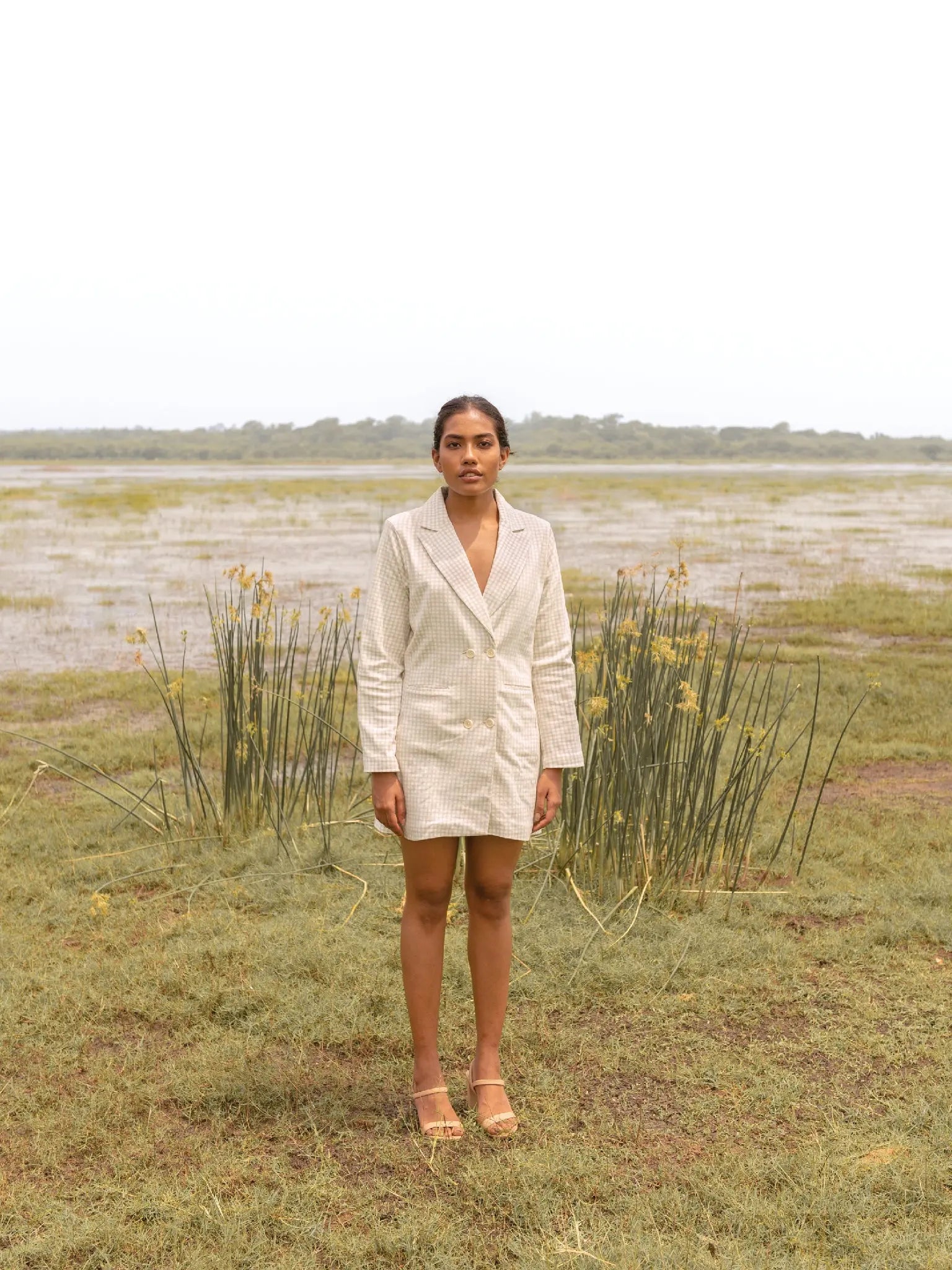 Cottage Checks Blazer Dress - Almond Story