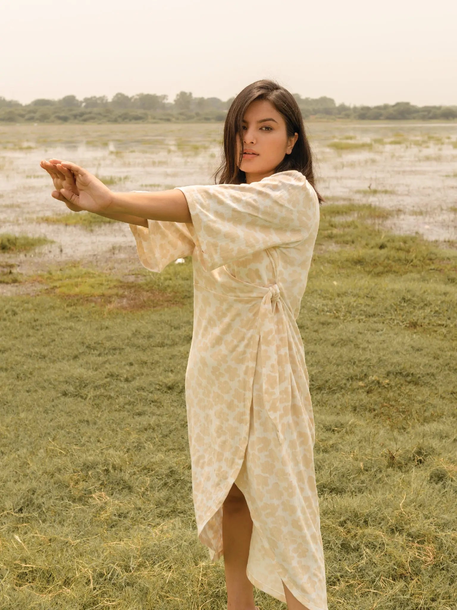 Buttercup Wrap Dress - Almond Story