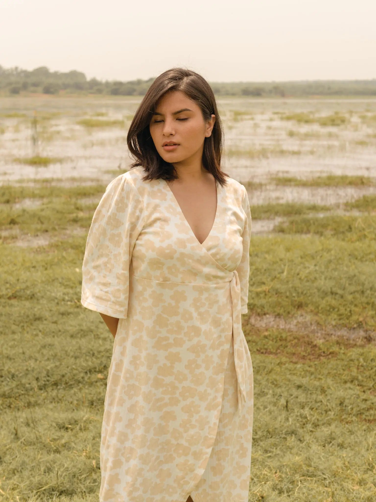 Buttercup Wrap Dress - Almond Story