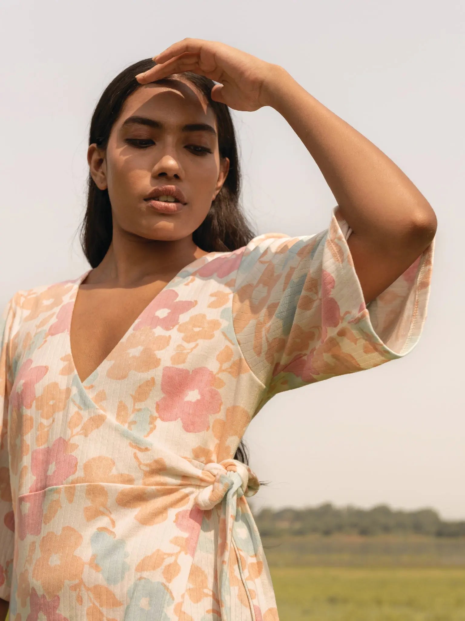 Meadow Wrap Dress - Almond Story