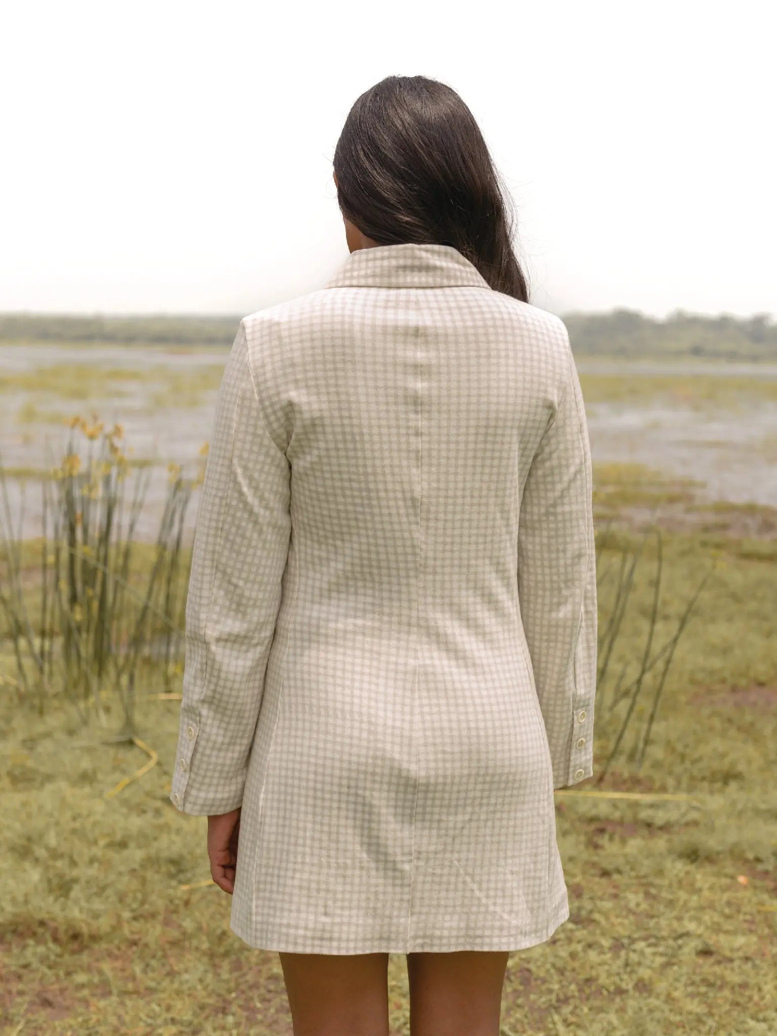 Cottage Checks Blazer Dress - Almond Story