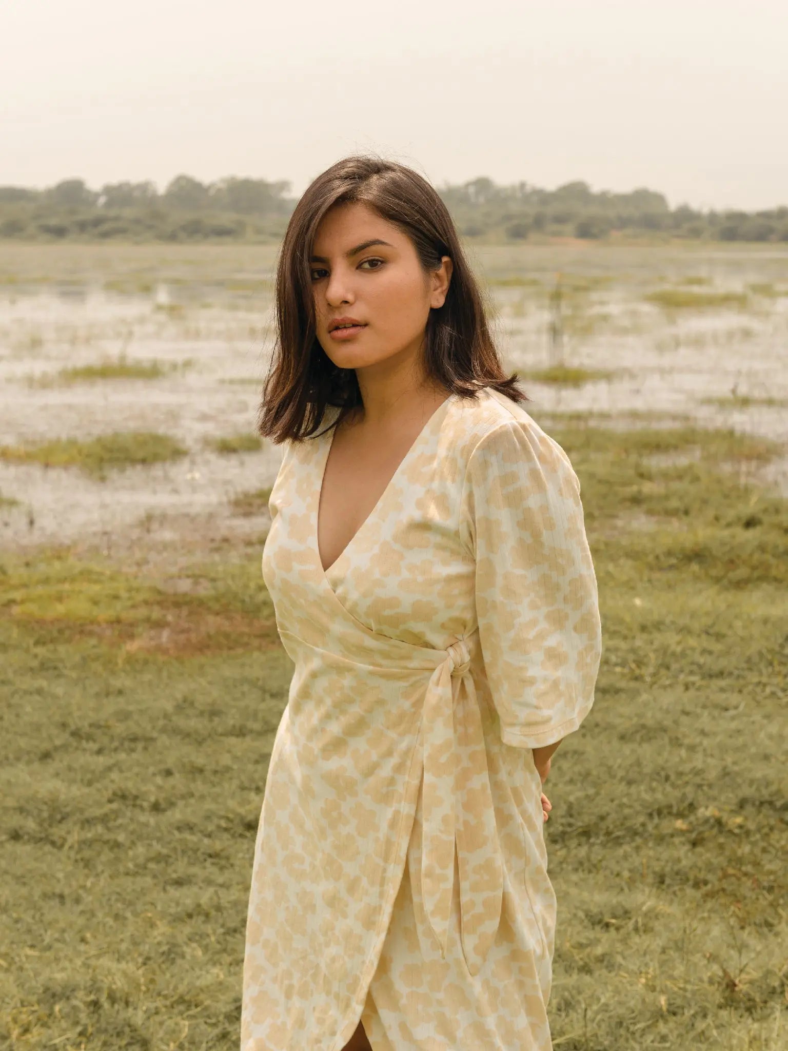 Buttercup Wrap Dress - Almond Story